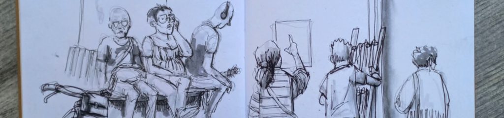 Croquis et sketchnig de personnages. Le blog découverte 